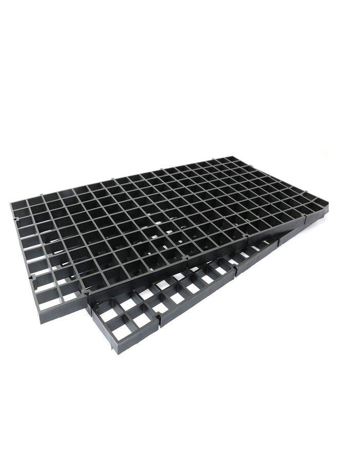 RLECS 2pcs 30cm x 15cm Plastic Grid Divider Tray Egg Crate Louvre Aquarium Fish Tank Bottom Isolation, Black - Image 2